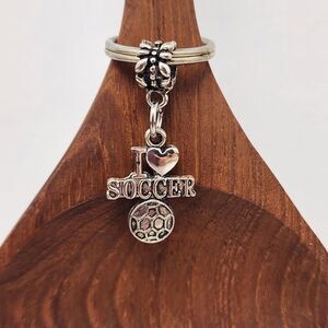 I Love Soccer Keyring